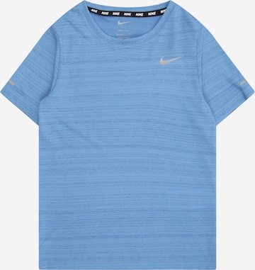 T-Shirt fonctionnel 'Miler' NIKE en bleu : devant
