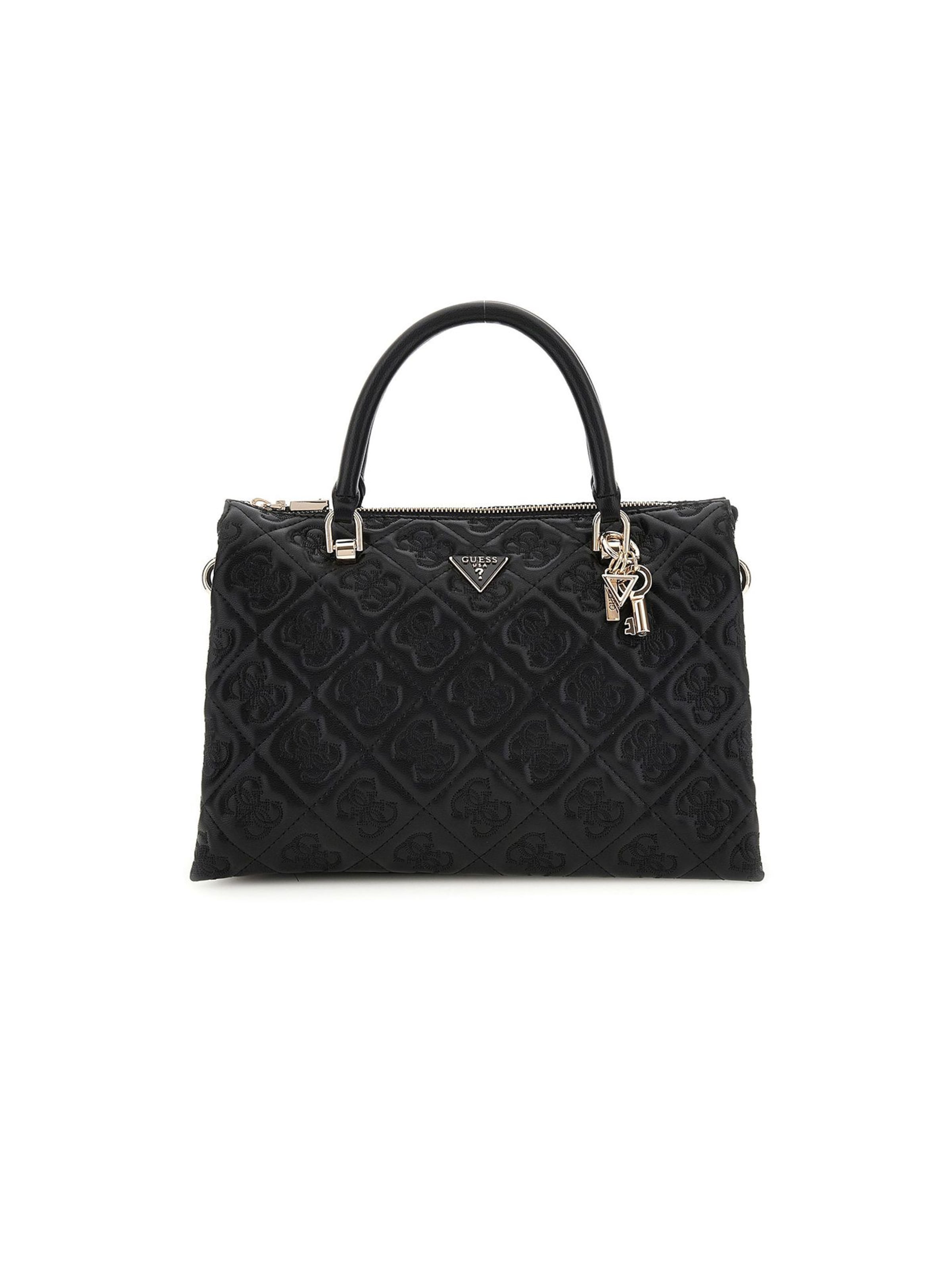 GUESS Handtasche 'Adelasia Multi Comp Satchel'‌‌‌‌ in Schwarz: Vorderseite