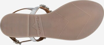 TAMARIS T-Bar Sandals in Silver