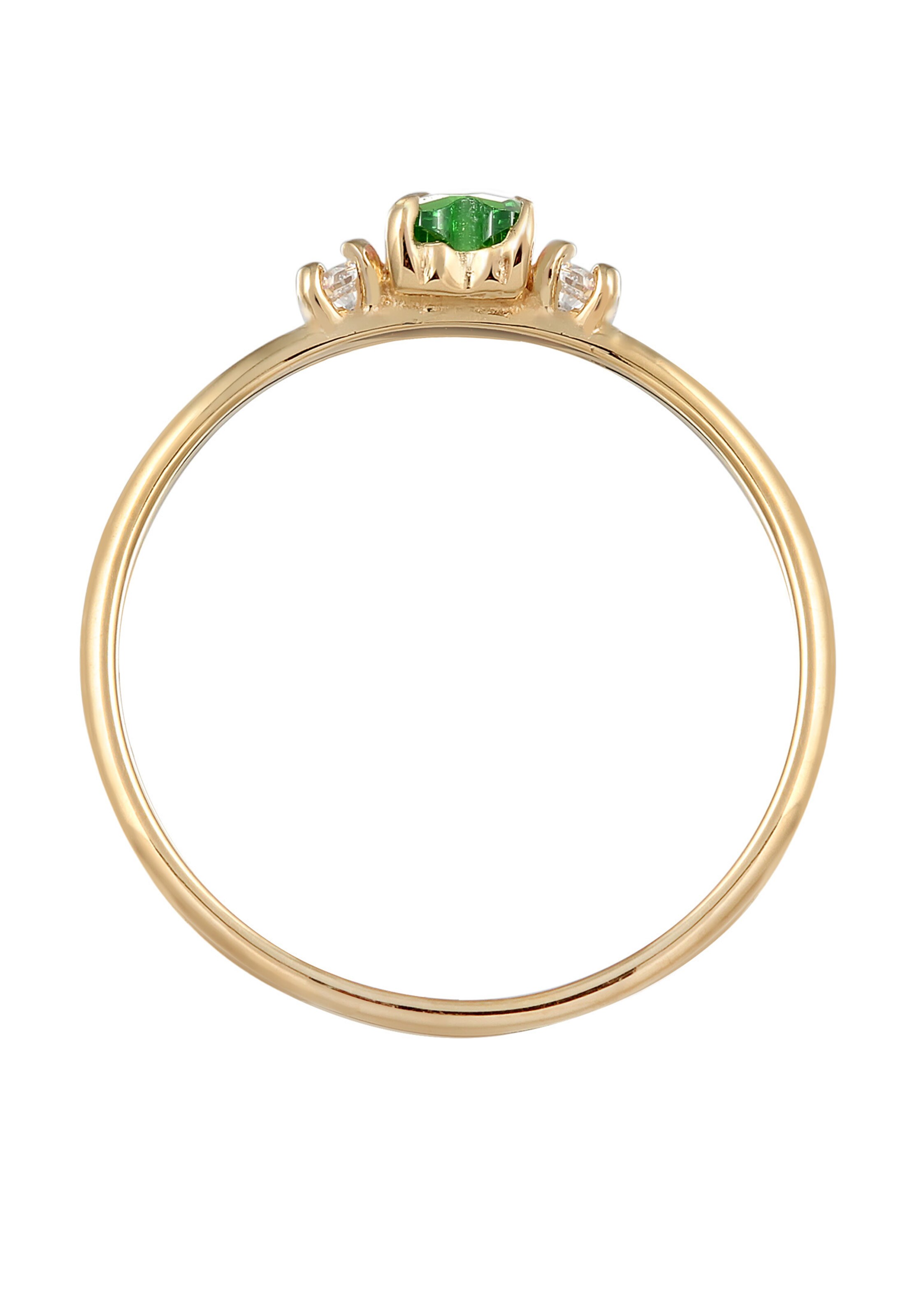 ELLI Ring 'Grünes Herz' in Goud