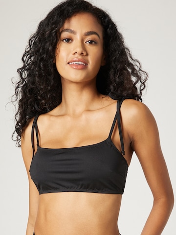 A LOT LESSBandeau Bikini gornji dio 'Virginia' - crna boja: prednji dio