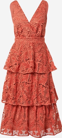 True Decadence Dress in Orange: front