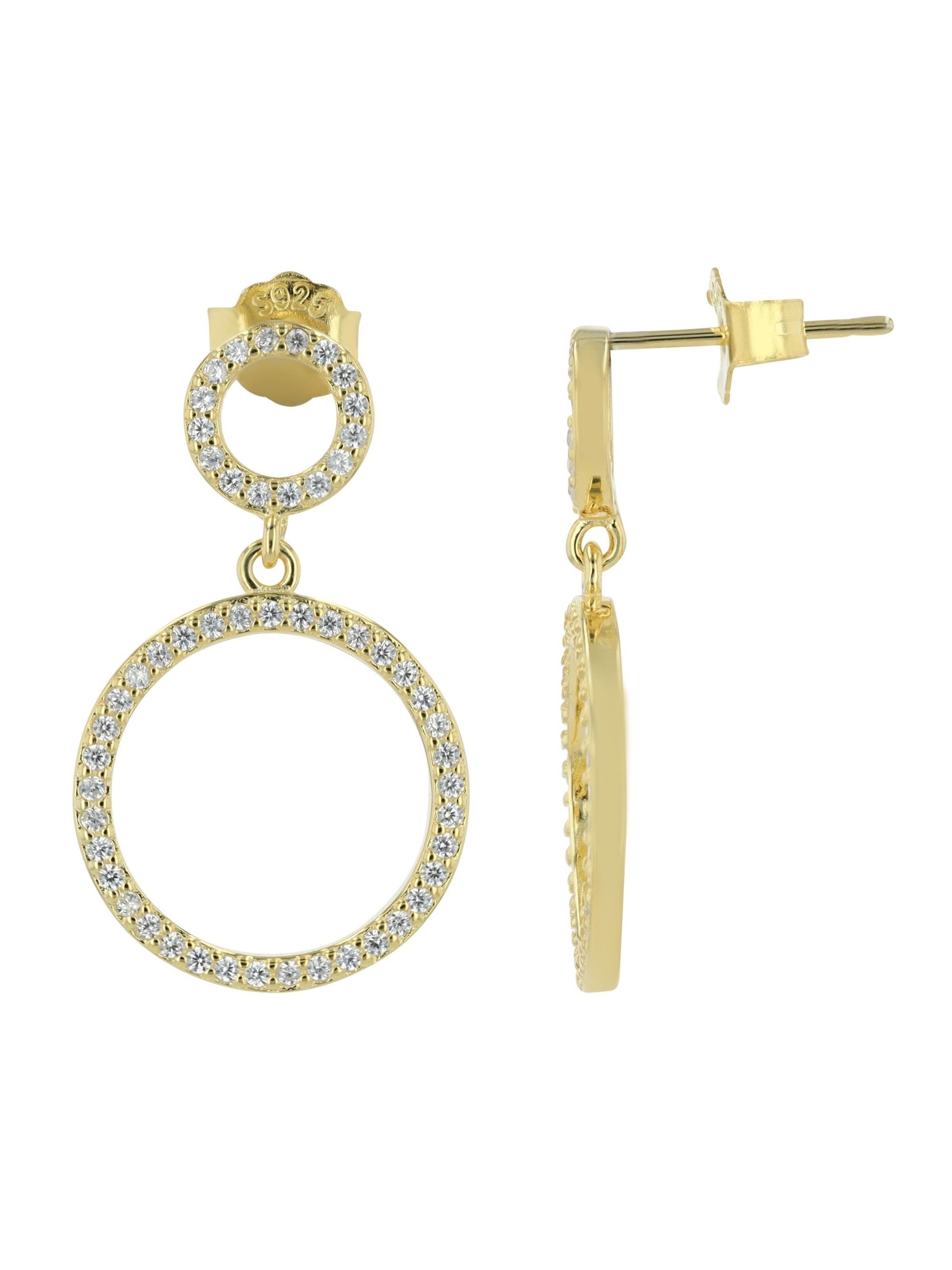 Akzent Ohrringe 'Celine, 925 Sterlingsilber, langlebig'‌‌‌‌‌‌‌‌ in Gold