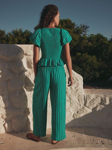 Next Wide Leg Hose in Grün