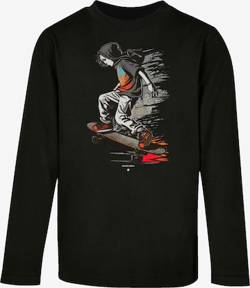 F4NT4STIC Shirt 'Skateboarder' in Black: front