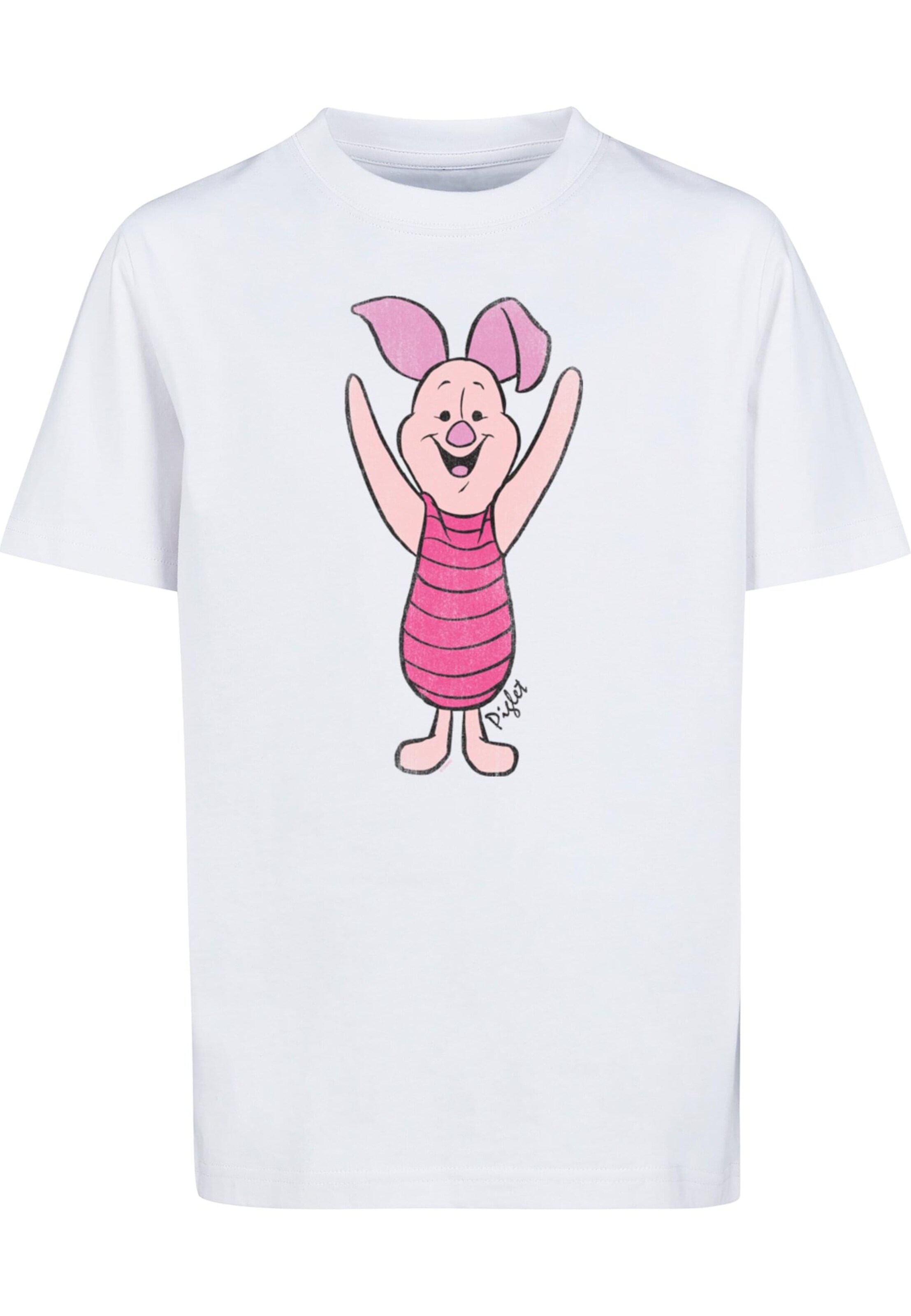 ABSOLUTE CULT Shirt 'Winnie The Pooh - Piglet Classic' in Wit: voorkant