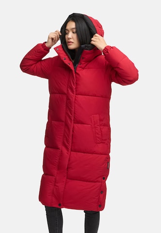 NAVAHOO Mantel 'Taublüte XIV' in Rot: Vorderseite