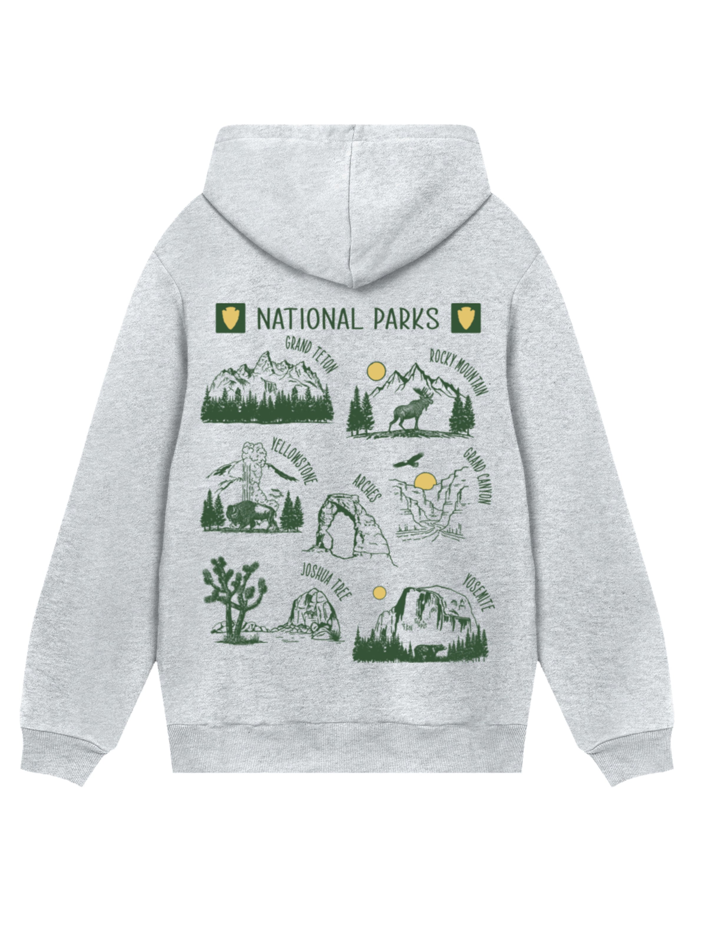 F4NT4STIC Sweatshirt 'US National Parks Montage' in Grijs