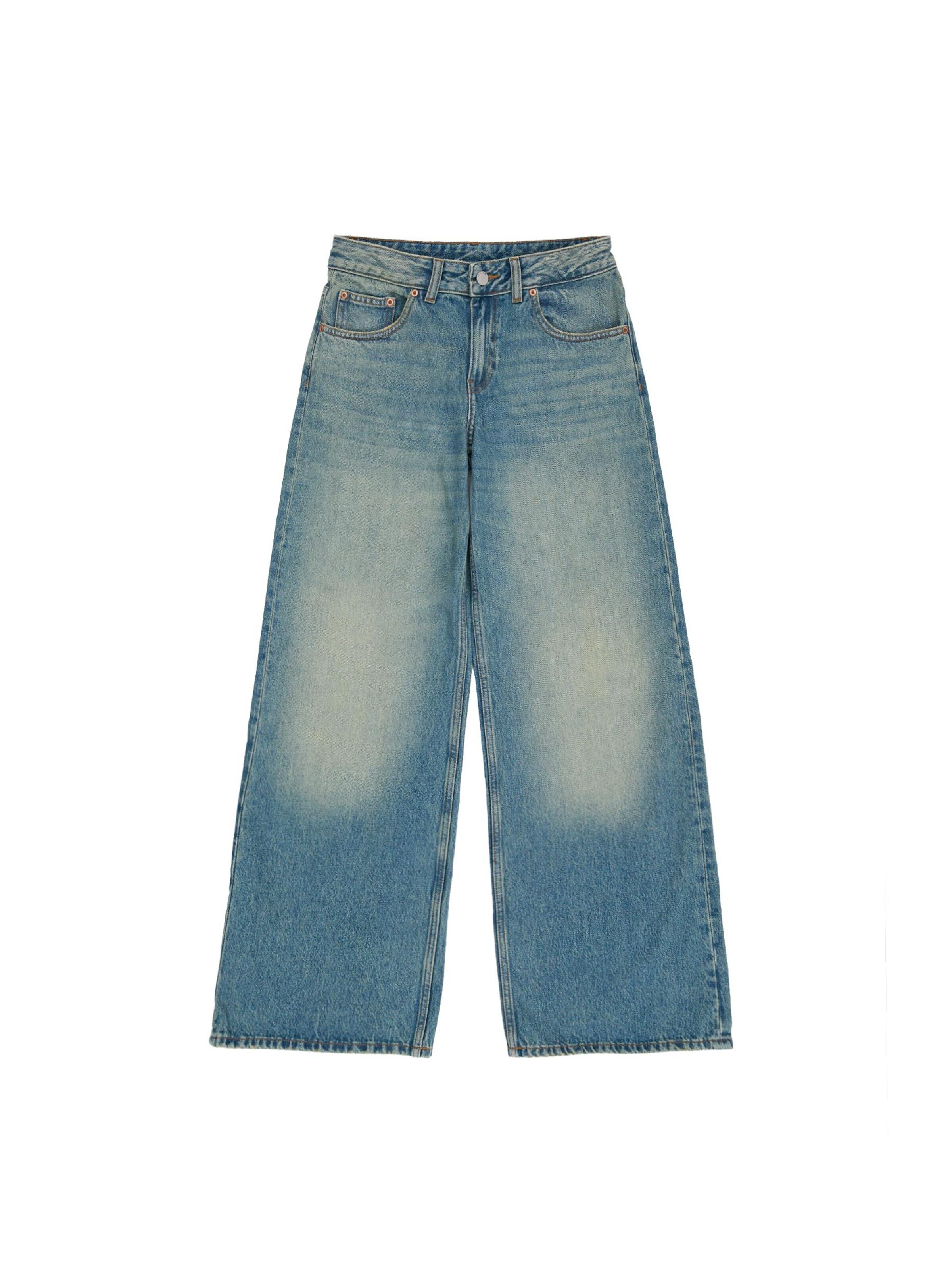 Dr. Denim Jeans 'Rhue Low Wide' in Blauw: voorkant
