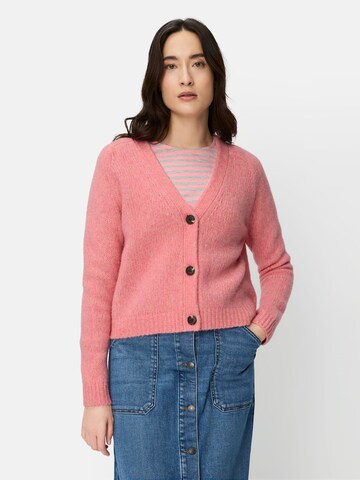 CAMEL ACTIVE Strickjacke mit Raglanärmeln und Knopfverschluss in Pink: Vorderseite