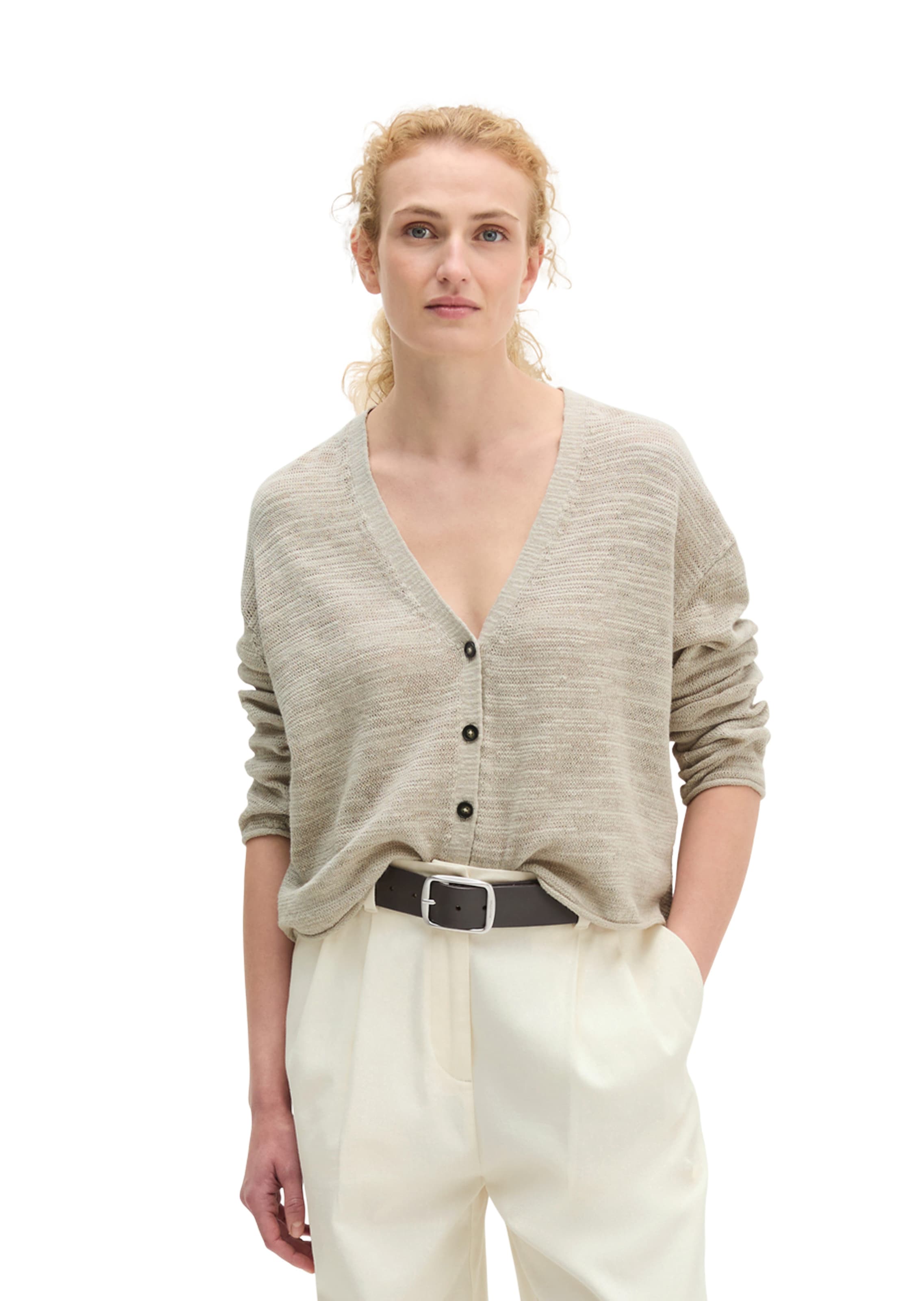 Cardigan Marc O'Polo en beige : devant