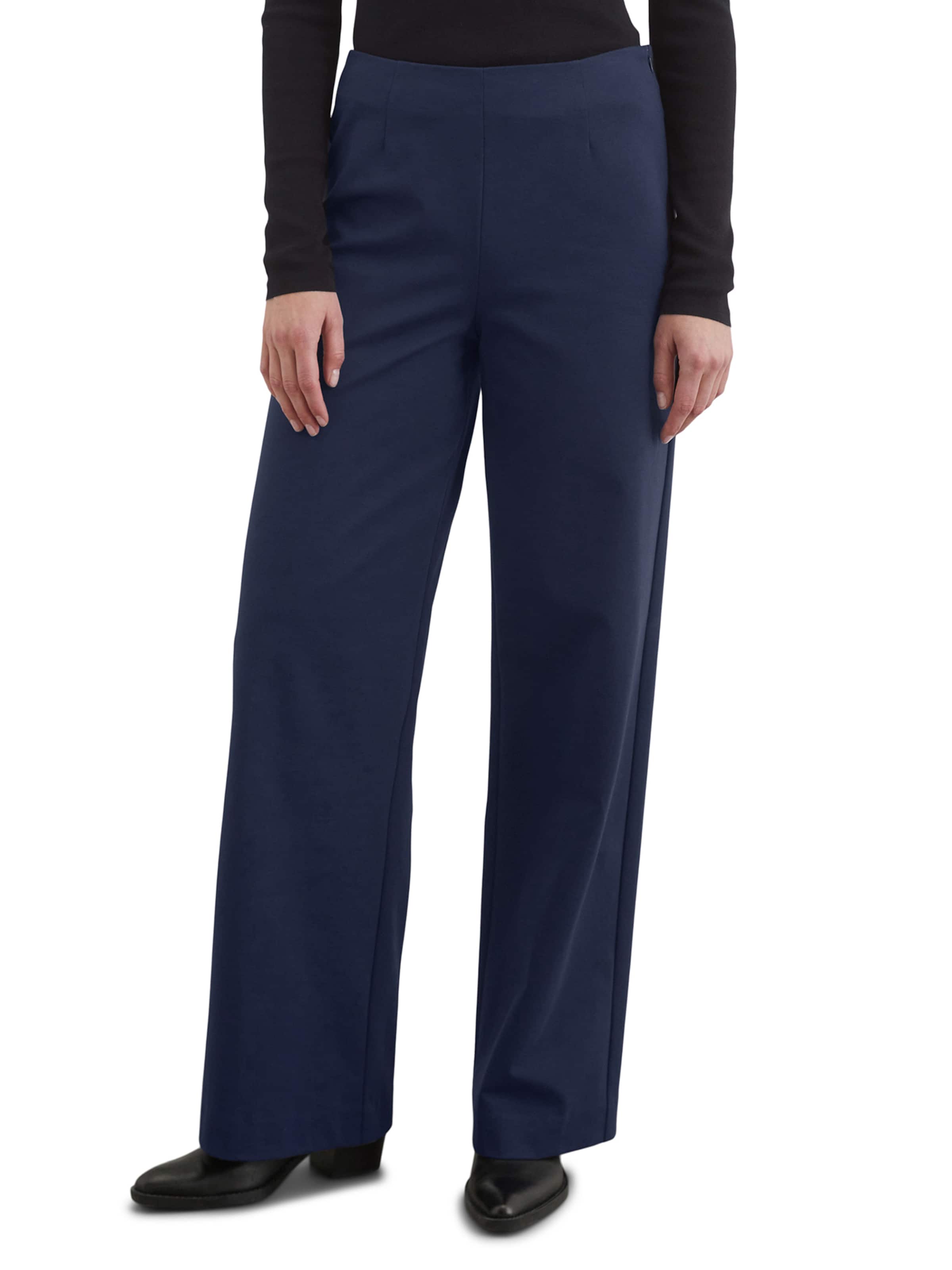 Marc O'Polo Wide leg Broek in Blauw: voorkant