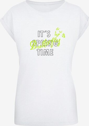 Merchcode Shirt 'It´s Spring Time' in Weiß: predná strana