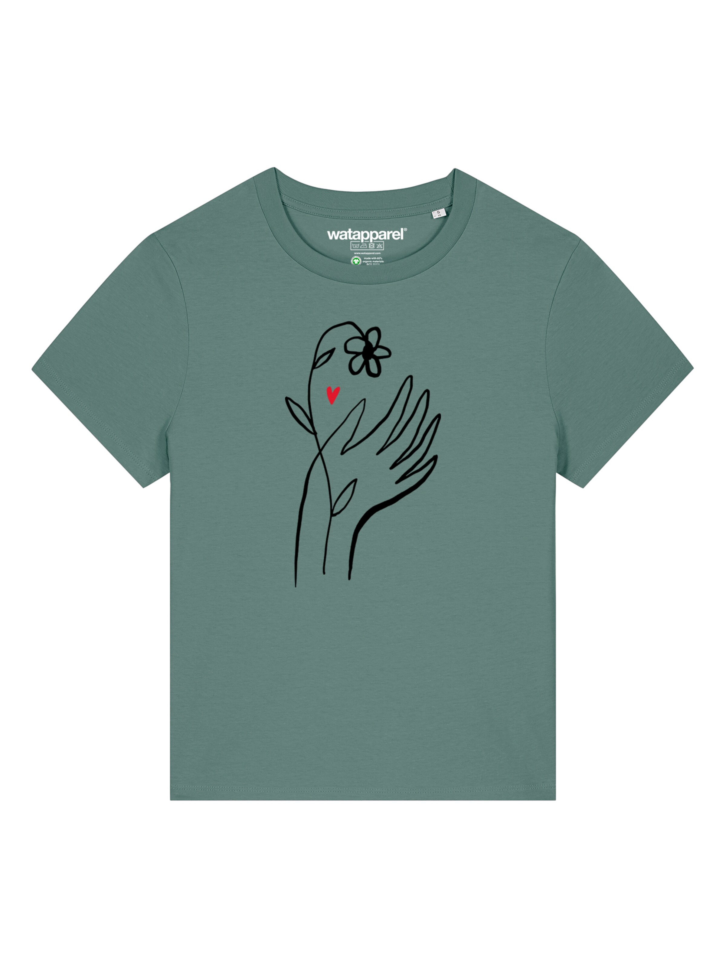 T-shirt 'Self love' Watapparel en vert : devant