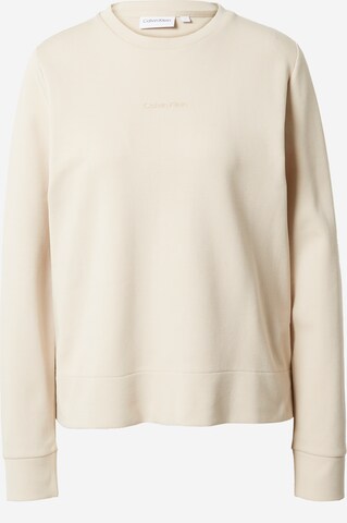 Sweat-shirt Calvin Klein en beige : devant