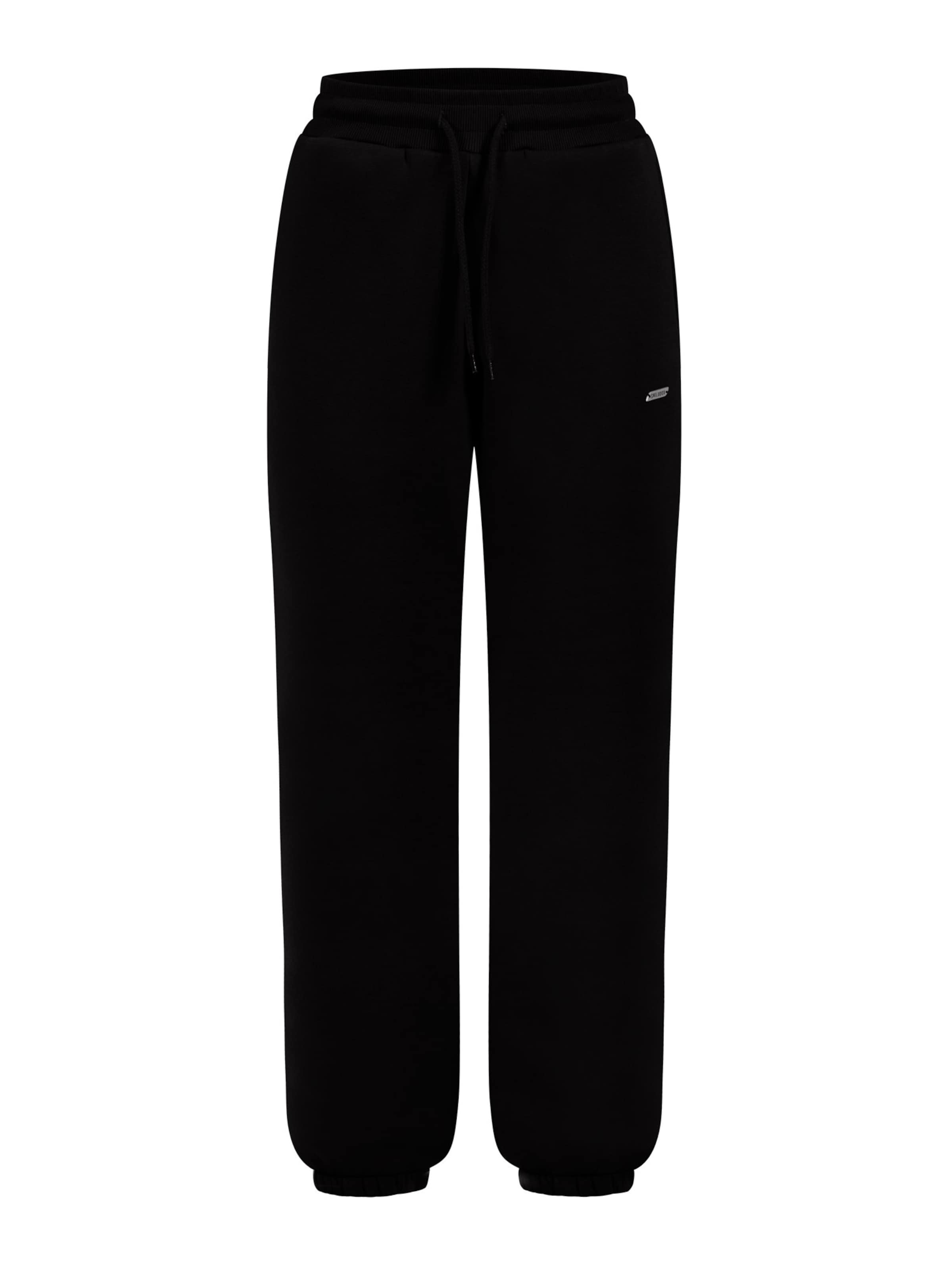 Smilodox Tapered Lyanna Casual Classic Pants in Schwarz: Vorderseite