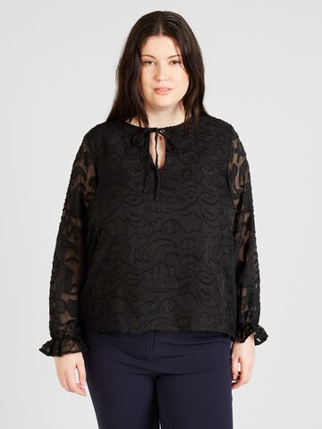 EVOKED Blouse 'KIRLY' in Zwart: voorkant