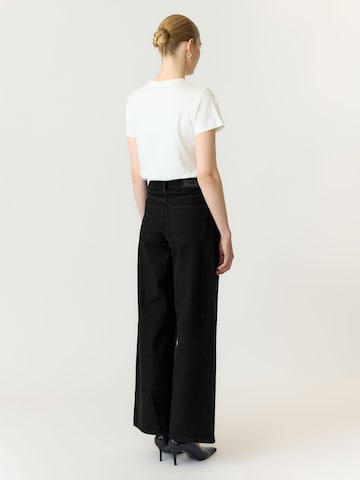 YAS Wide leg Jeans 'YASBea' in Zwart