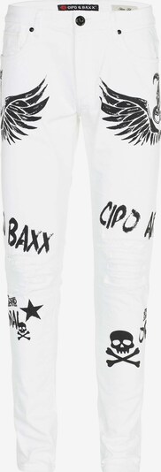 CIPO & BAXX Jeans 'Wings & Skulls' in schwarz / weiß, Produktansicht