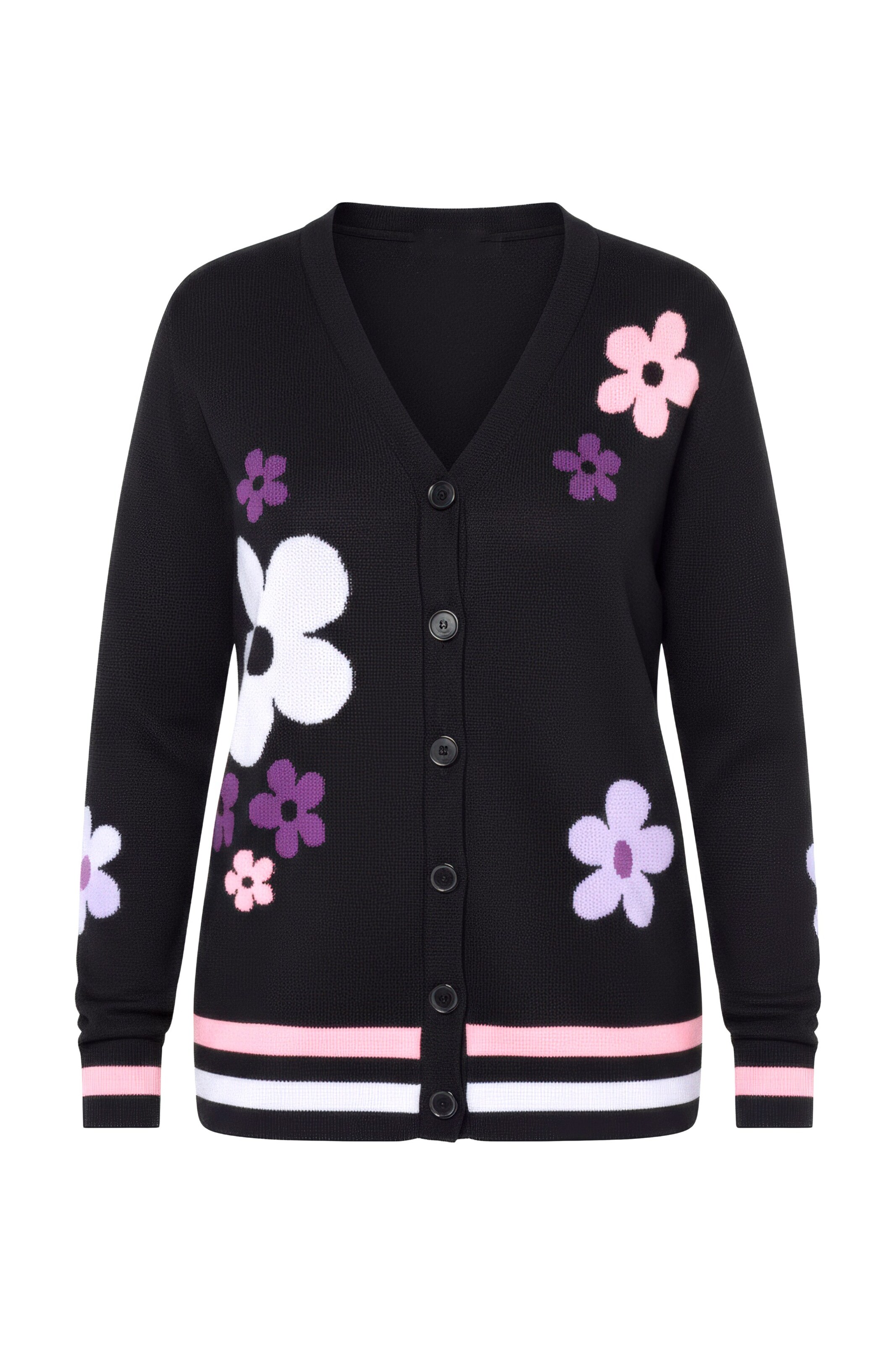 Angel of Style Knit cardigan in Black: front