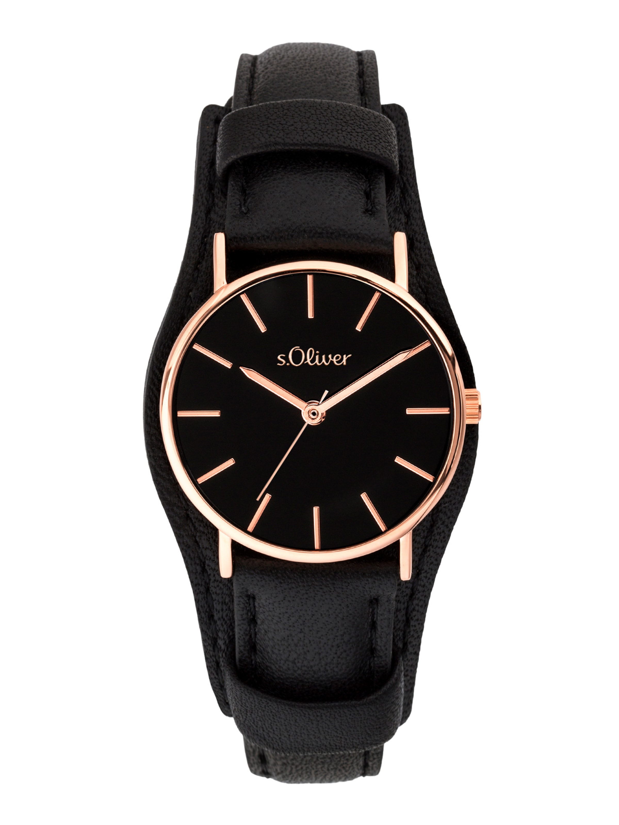 s.Oliver Analog Watch in Black: front
