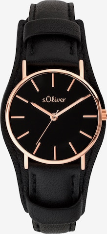 s.Oliver Analog Watch in Black: front