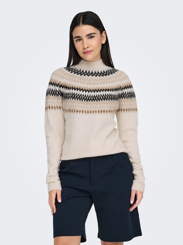 ONLY Sweater 'ONLAMELIA' in Beige: front