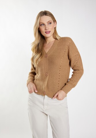 DreiMaster Vintage Gebreid vest in Bruin: voorkant