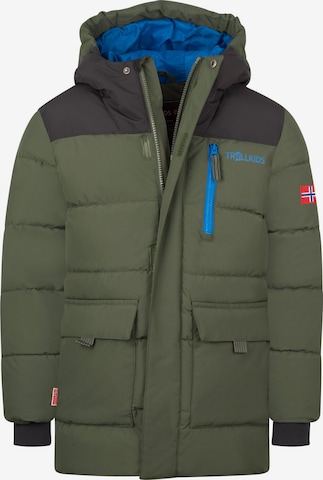 TROLLKIDS Winter Jacket in Green: front