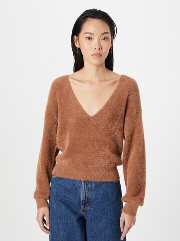 TOM TAILOR DENIM Sweater in Brown: front