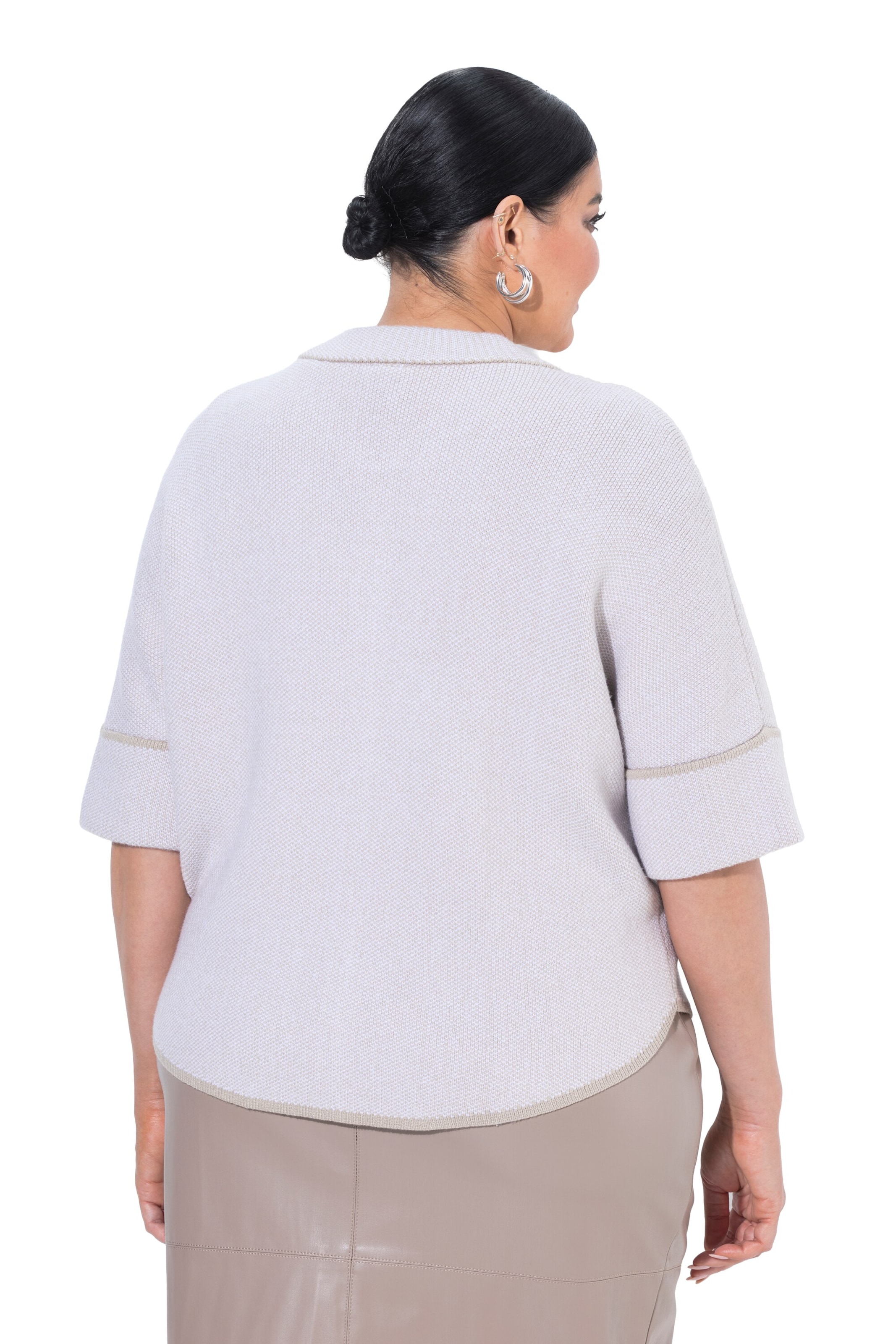Ulla Popken Knit cardigan in Beige