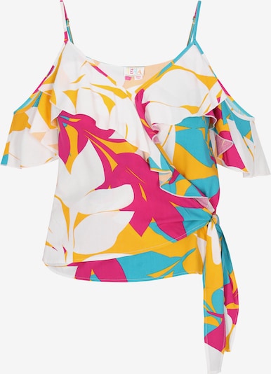 IZIA Top in cyanblau / gelb / dunkelpink / weiß, Produktansicht