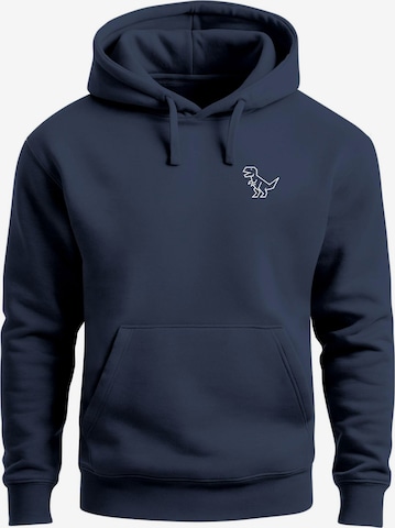Neverless Sweatshirt 'Polygon T-Rex' in Blau: Vorderseite