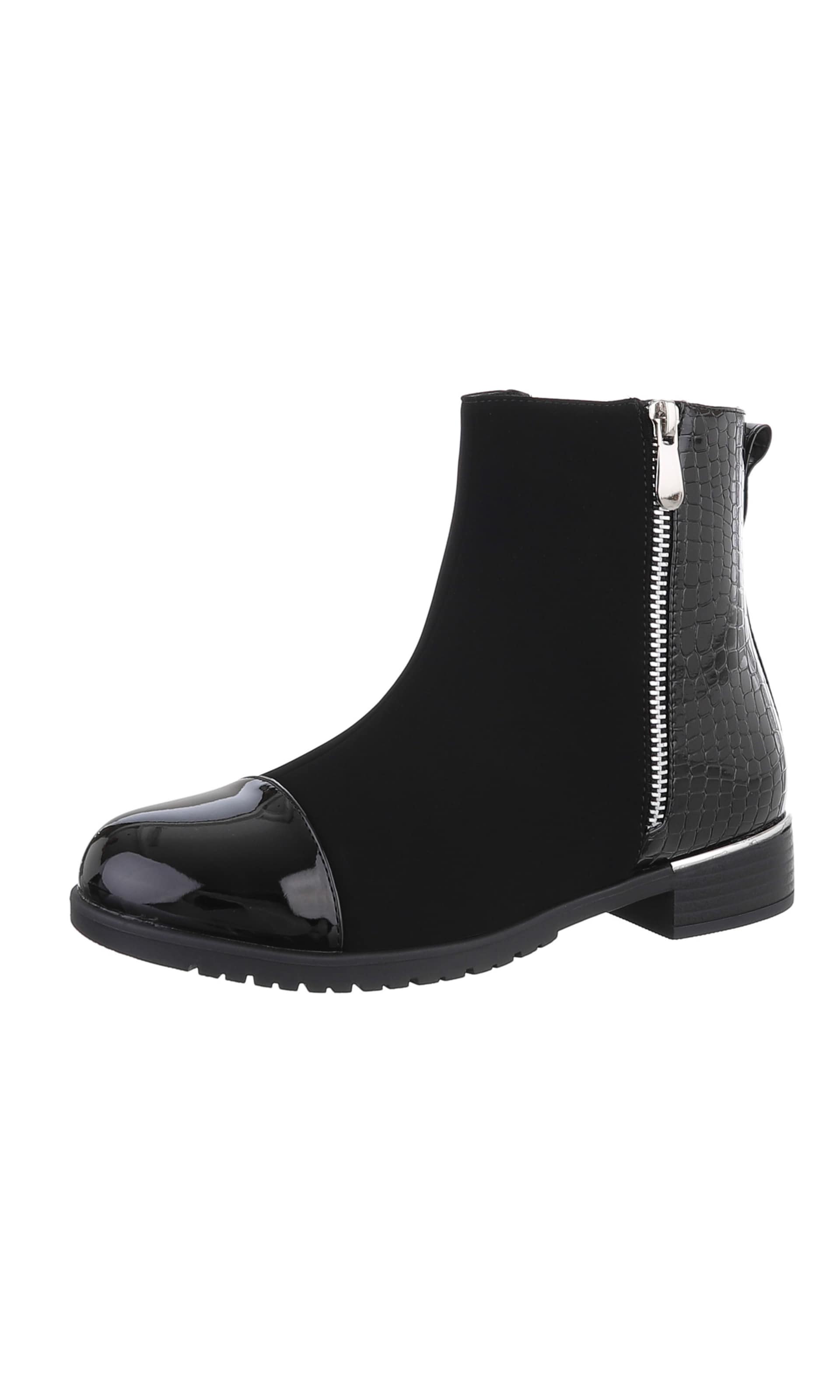Ital-Design Stiefelette in Schwarz: Vorderseite
