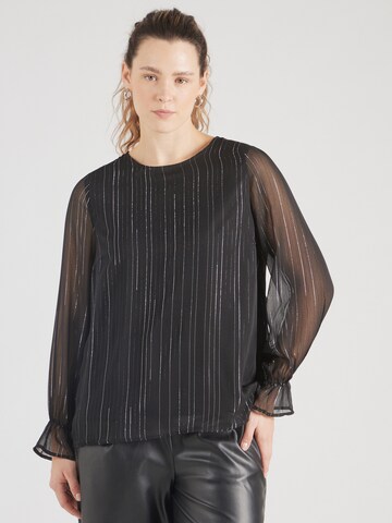 Camicia da donna 'CARAzelea' di ONLY Carmakoma in nero: frontale