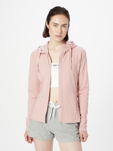 4F Athletic Zip-Up Hoodie in Pink: front