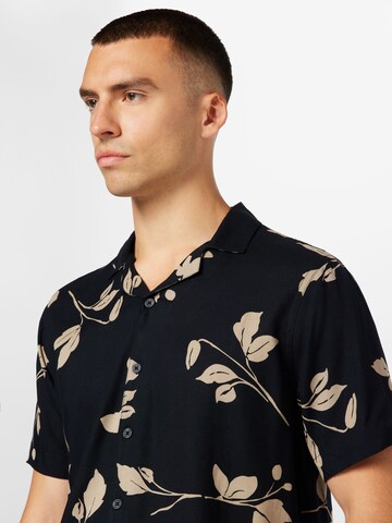 HOLLISTER Regular fit Button Up Shirt 'RAYON' in Black