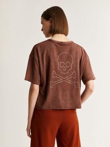 T-shirt 'New Back Skull' Scalpers en marron