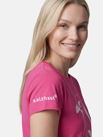 salzhaut Shirt 'Abbeldwatsch' in Pink