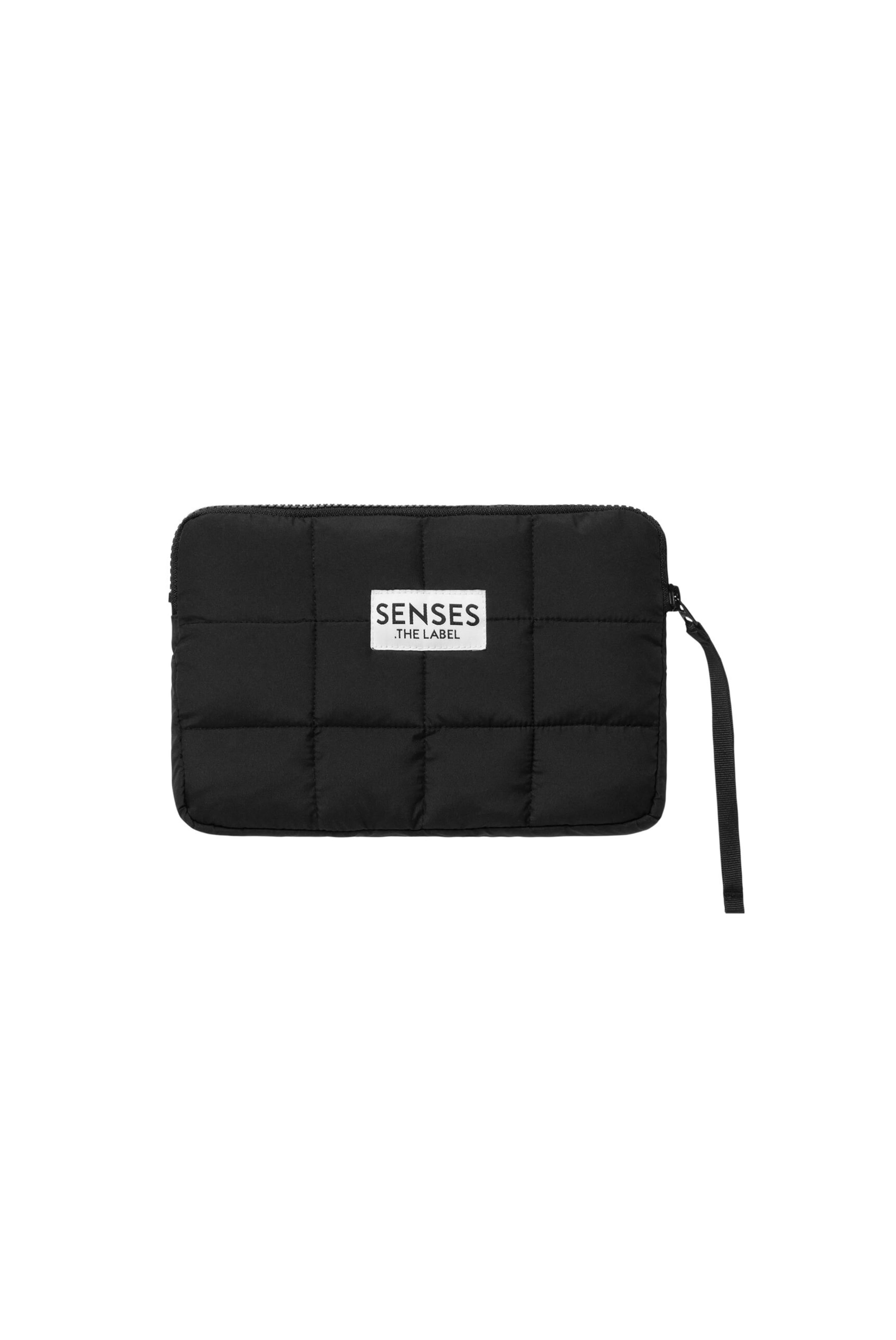 SENSES.THE LABEL Cosmetic Bag in Black: front