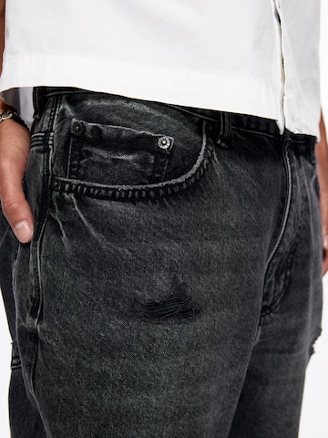 Pull&Bear Loosefit Jeans in Zwart