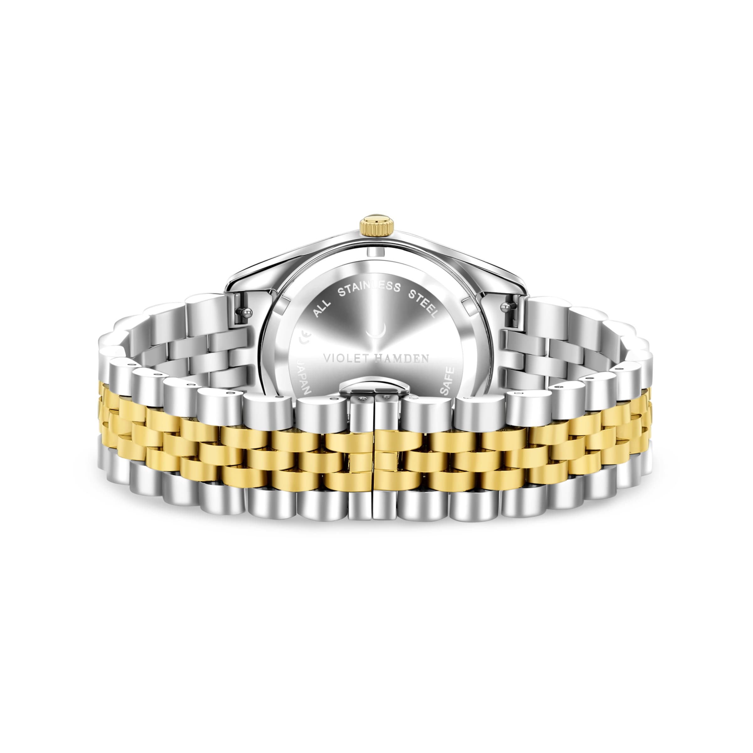 Montre à affichage analogique Violet Hamden en argent