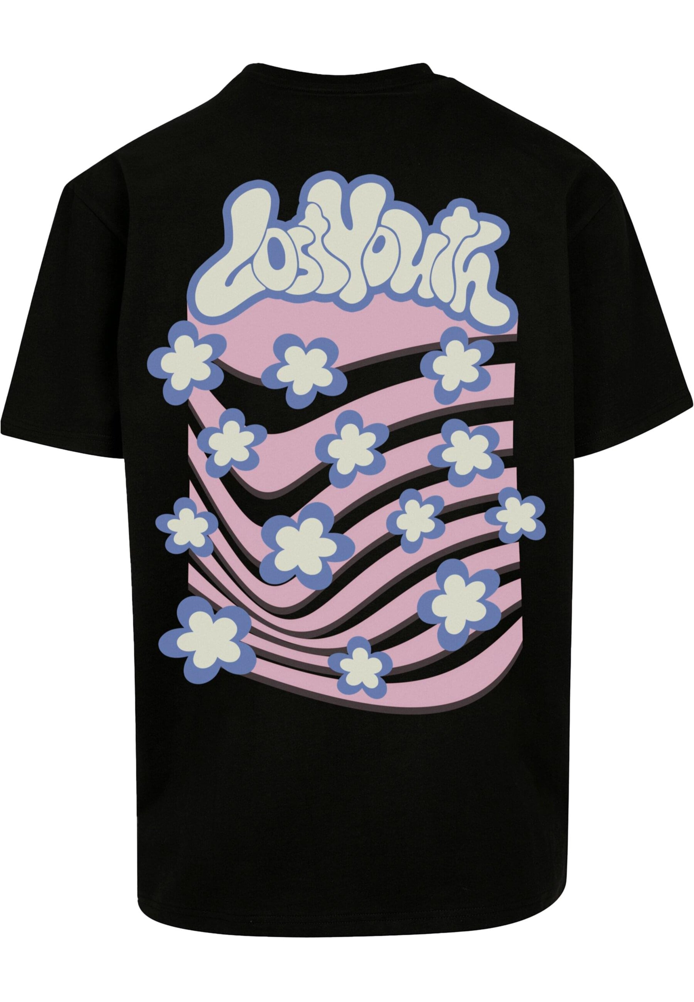 Lost Youth - Camisa 'Flower Waves' em preto