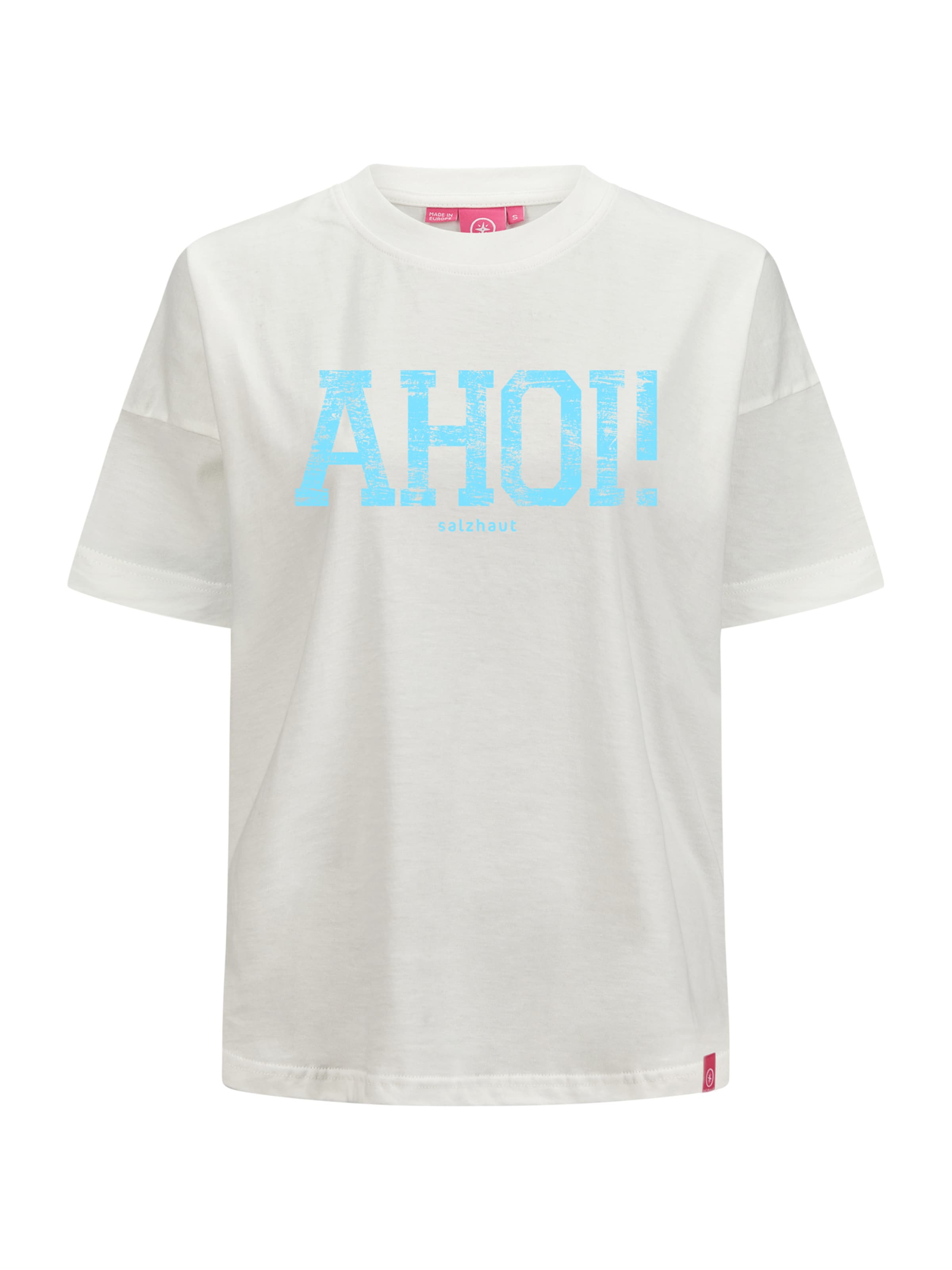 salzhaut T-Shirt 'LEEV-AHOI' in Weiß: Vorderseite