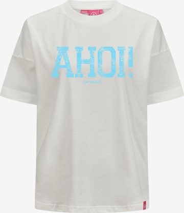 salzhaut T-Shirt 'LEEV-AHOI' in Weiß: Vorderseite
