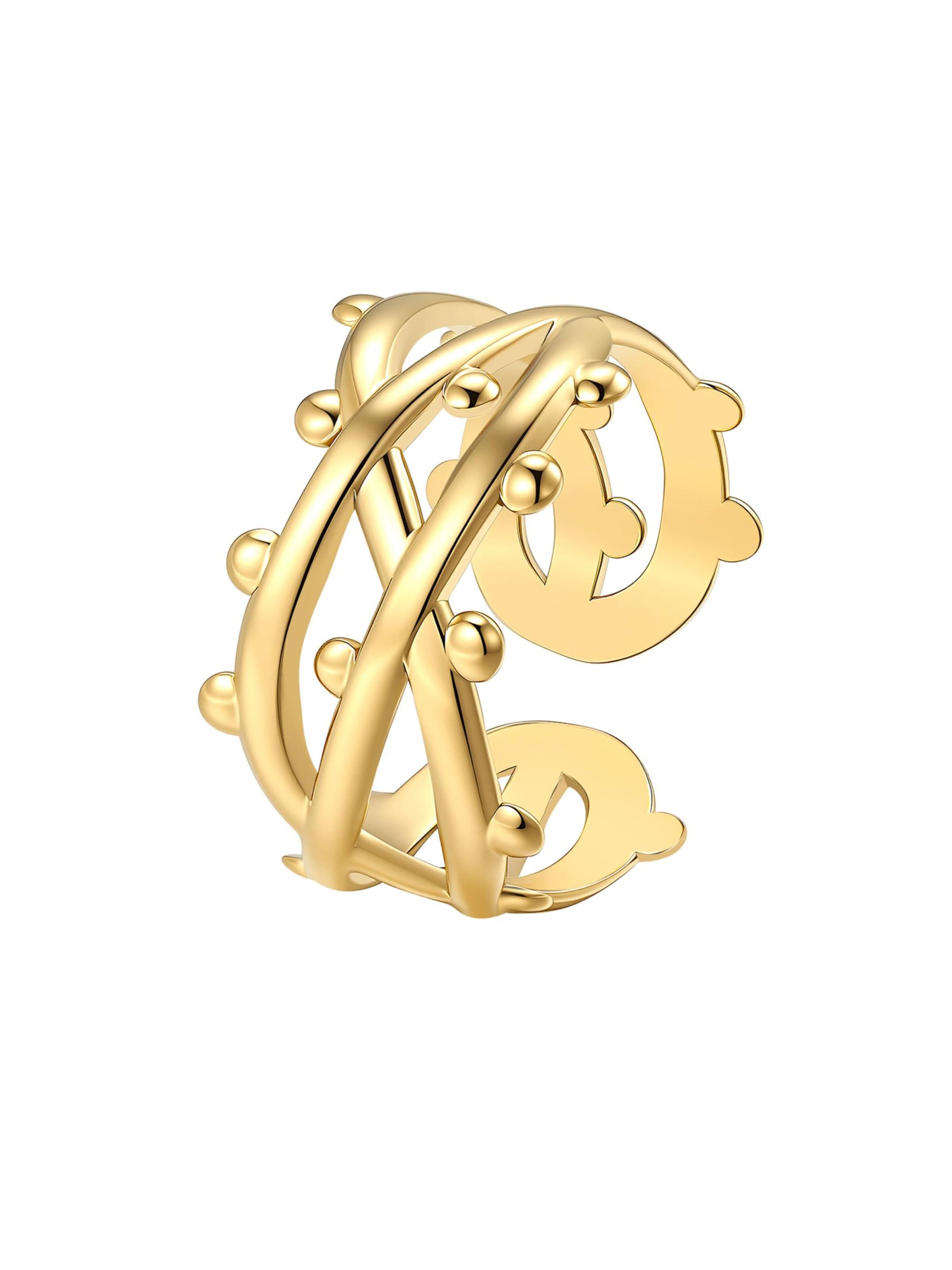 Hey Happiness - Anillo 'Bubble Twist' en oro: frente