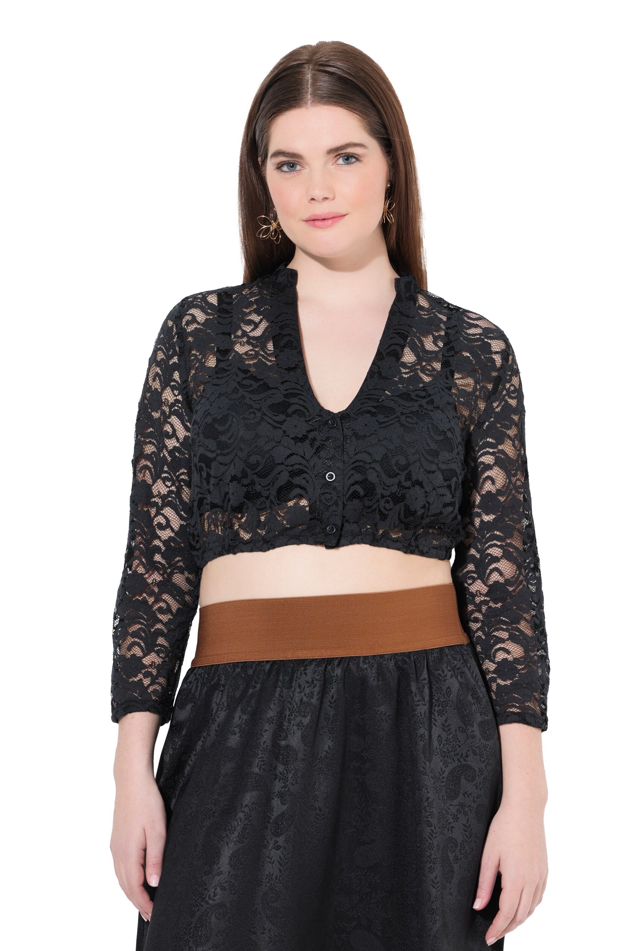 Ulla Popken Bluse in Schwarz: Vorderseite