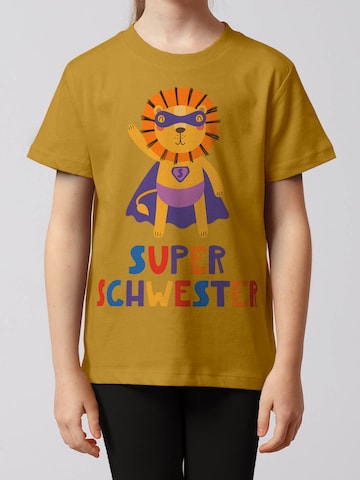 watabout.kids T-Shirt 'Löwe Superschwester' in Gelb
