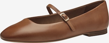 TAMARIS Ballet Flats with Strap in Brown: front