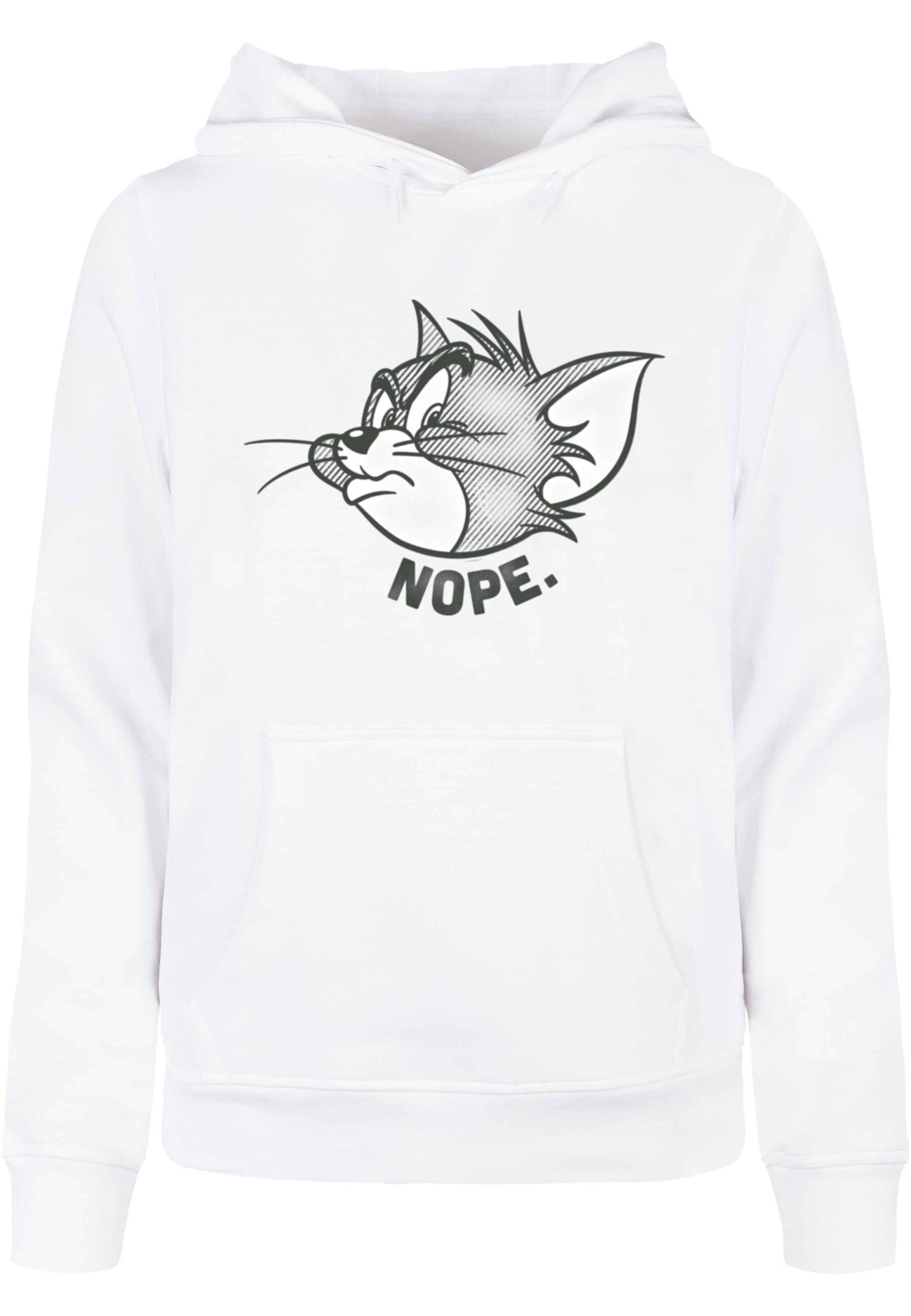 ABSOLUTE CULT Sweatshirt 'Tom and Jerry - Nope' in Wit: voorkant
